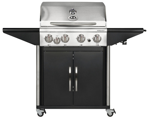 Grătar pe gaz OUTDOORCHEF AUSTRALIA 455G 19,6 kW suprafață de gătire 65x44,5 cm incl. termometru integrat în capac, mese laterale pliante, tavă de colectare grăsime