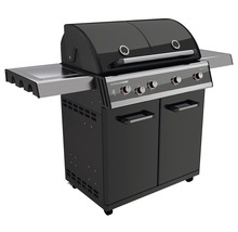 Grătar Outdoorchef cu patru arzătoare, rafturi de depozitare și dulap inferior