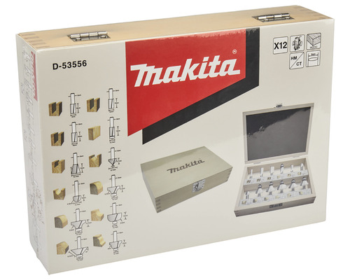 Set freze Makita cu douăsprezece piese în casetă de lemn