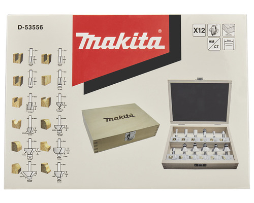 Set freze zidărie pentru profilat Makita D-53556, 12 piese | HORNBACH