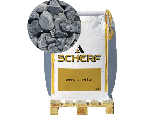 Marmură concasată granulație 15-25 mm Bigbag 1000 kg negru Sac de pietriș decorativ pe paletă cu vedere detaliată
