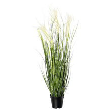 Plantă artificială decorativă cu frunze verzi și flori albe în ghiveci