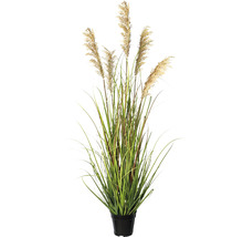 Plantă artificială decorativă cu smocuri de iarbă în ghiveci