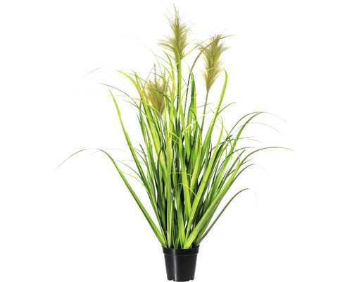 Plantă artificială Miscanthus în ghiveci H 90 cm verde