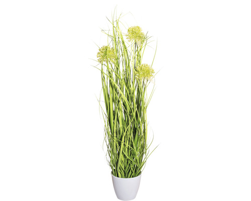 Plantă artificială Iarbă allium în ghiveci H 60 cm verde