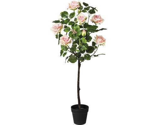 Plantă artificială Trandafir trunchi în ghiveci H 95 cm roz