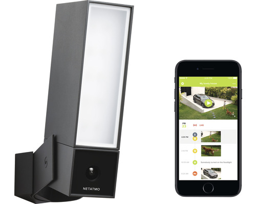 Cameră de supraveghere exterioară Netatmo Presence cu lumină și aplicație pentru smartphone