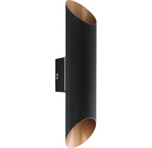 Lumină de perete neagră pentru exterior cu design cilindric