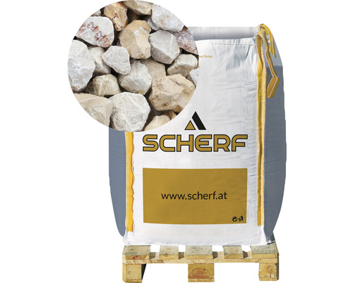 Calcar concasat granulație 22-32 mm Bigbag 1000 kg Sac cu pietriș decorativ pe paletă cu vizualizare detaliată