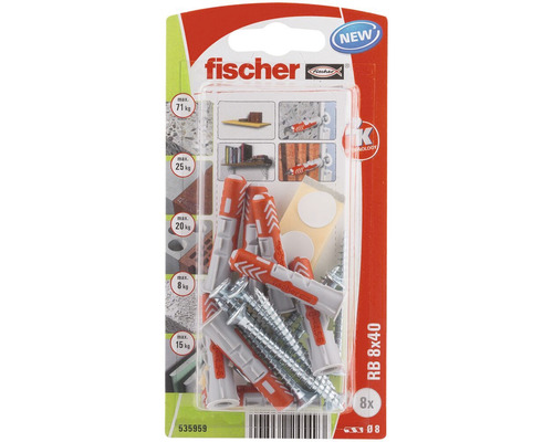 Dibluri Fischer RB 8x40, 8 bucăți