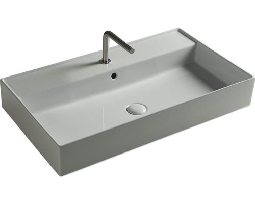 Chiuvetă ceramică dreptunghiulară cu robinet