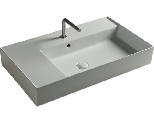 Chiuvetă ceramică rectangulară cu baterie