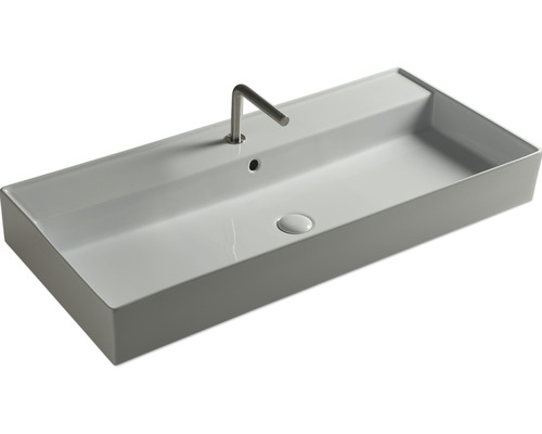 Lavoar ceramic dreptunghiular, de blat, cu baterie