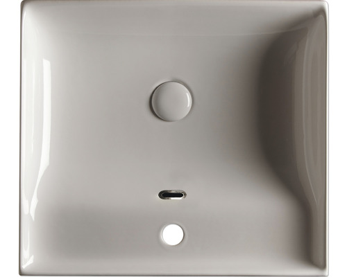 Chiuvetă ceramică de formă pătrată cu set de scurgere