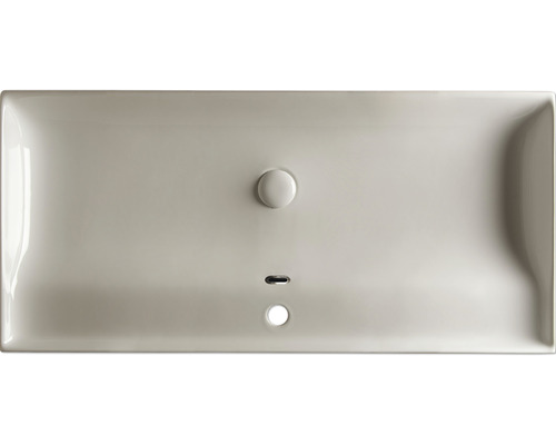 Chiuvetă ceramică văzută de sus cu preaplin și scurgere