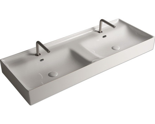 Chiuvetă dublă cu două robinete