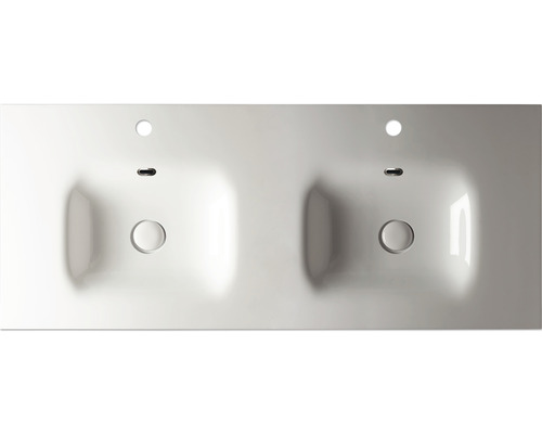 Vedere de sus a unei chiuvete duble din ceramică