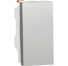 Buton cu revenire Schneider Unica, nuanță aluminiu