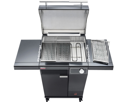 Grătar electric cu capac deschis și grătare