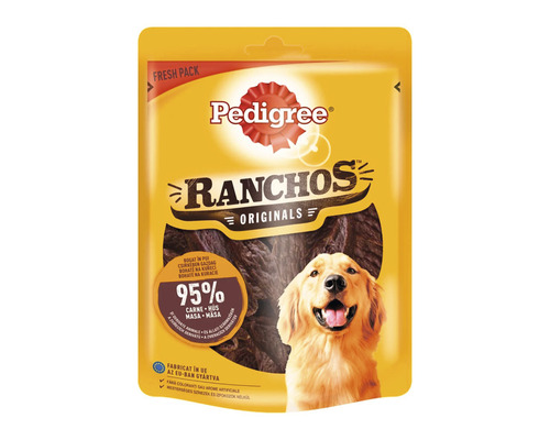 Snack pentru câini Pedigree Ranchos cu pui 70 g Pachet gustare pentru câini Pedigree Ranchos Originals