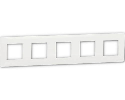 Ramă aparataje Schneider Unica Studio 5 module, albă Capac pentru cinci întrerupătoare