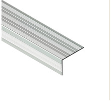 Protecție îngustă pentru trepte cu rizuri din aluminiu eloxat 25x10 mm 2,5 m argintiu satinat LSA255.81-thumb-2
