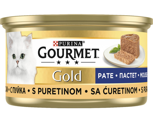 Hrană umedă pentru pisici PURINA Gourmet Gold Mousse cu curcan 85 g
