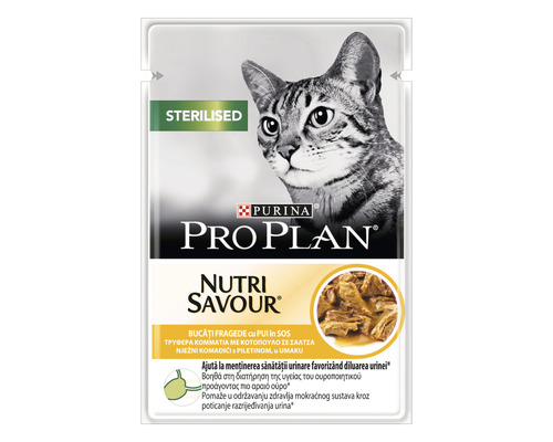 Hrană umedă pentru pisici PURINA Pro Plan Sterilised cu pui 85 g-0