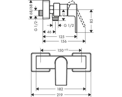 Desen tehnic al unei armături cu dimensiuni