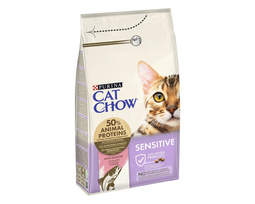 Purina Cat Chow Sensitive hrană pentru pisici cu somon