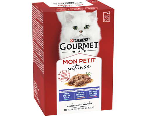 Purina Gourmet Mon Petit Intense hrană pentru pisici, pachet de șase