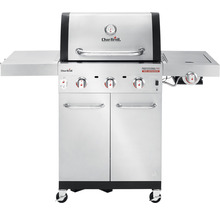 Grătar pe gaz Char-Broil cu trei arzătoare, rafturi laterale și dulap inferior