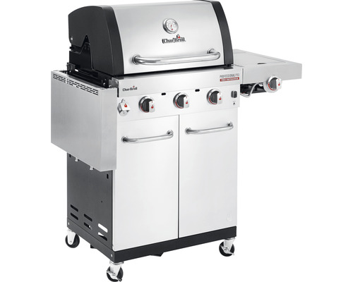 Grătar pe gaz Char-Broil cu trei arzătoare, arzător lateral și dulap inferior