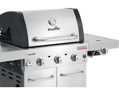 Grătar pe gaz cu indicator de temperatură și arzător lateral