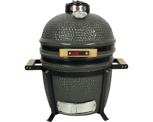 Grătar cu cărbuni Grill Guru Kamado Original Compact ceramică Ø 33 cm gri incl. husă de protecție, termometru în capac