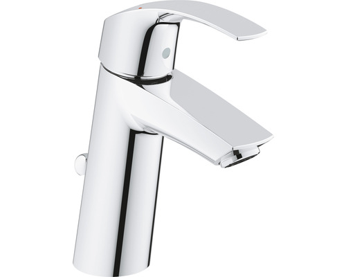 Baterie lavoar monocomandă Grohe Eurosmart mărime M cartuș ceramic 28 mm Grohe SilkMove set evacuare cu tijă crom