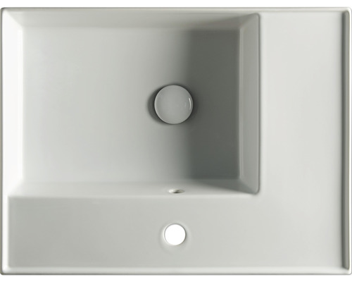 Chiuvetă ceramică cu orificiu pentru robinet și preaplin