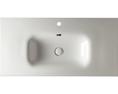 Chiuvetă văzută de sus cu garnitură de scurgere