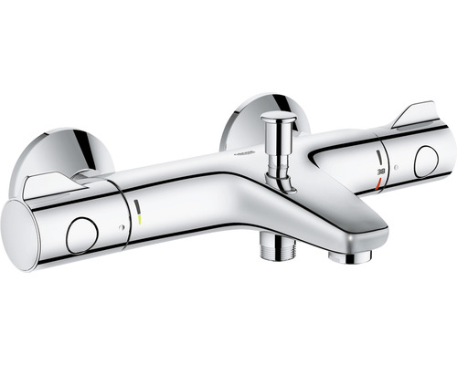 Baterie cadă cu termostat GROHE Grohtherm 800 garnitură ceramică 1/2” crom Baterie termostatică aparentă pentru montare pe perete
