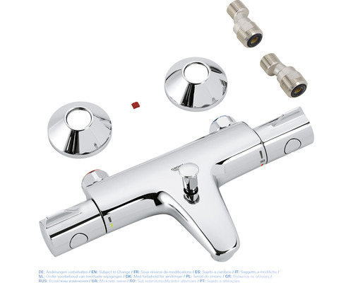 Termostat de duș cu rozete și racorduri în S