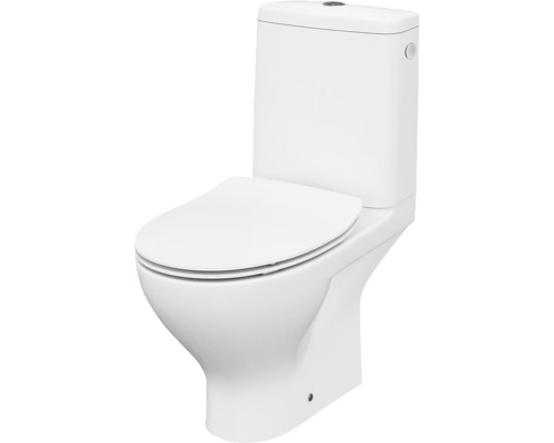 Set vas WC cu rezervor, mecanism și capac soft close Cersanit Moduo 651, fără margine de clătire, alb