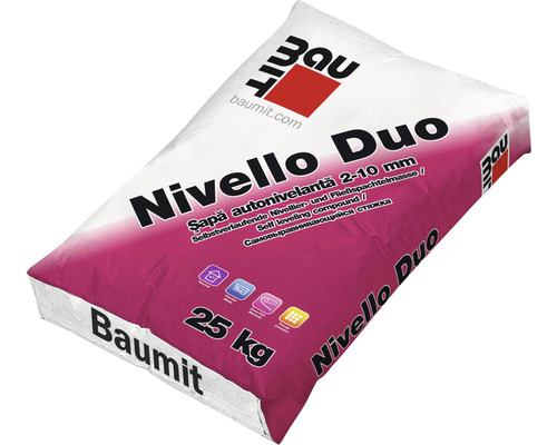 Șapă autonivelantă Baumit Nivello Duo 2-10 cm C16-F5 pentru interior 25 kg