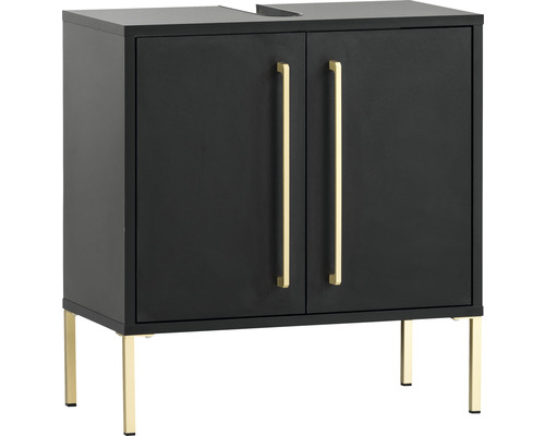 Dulap de lavoar cu două uși și mânere metalice, precum și picioare metalice