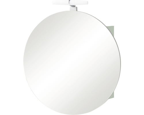 Dulap baie cu oglindă Bjarne cu iluminare, 1 ușă 1 priză, PAL, 65x68,3 cm, fistic