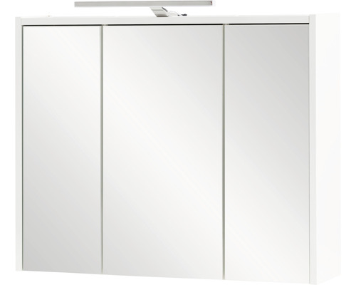 Dulap cu oglindă cu trei uși și iluminare