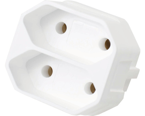 Ștecher dublu alb pentru utilizare în interior