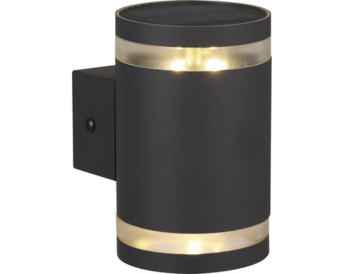 Lampa de perete solară din metal cu accente aurii