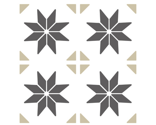 Model de gresie cu motive de stele și triunghiuri