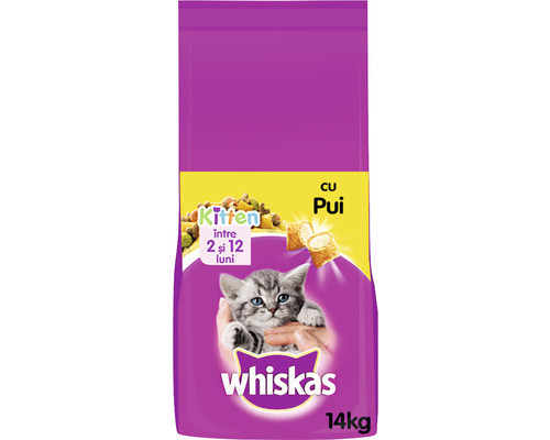 Hrană uscată pentru pisici Whiskas Junior cu pui 14 kg Whiskas Kitten hrană uscată cu pui, 14 kilograme