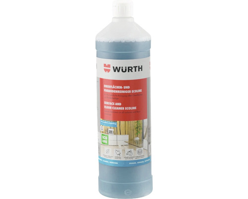 Soluție curățat suprafețe multiple și pardoseli Würth Ecoline 1L Sticlă de detergent pentru suprafețe și pardoseli Ecoline de la Würth